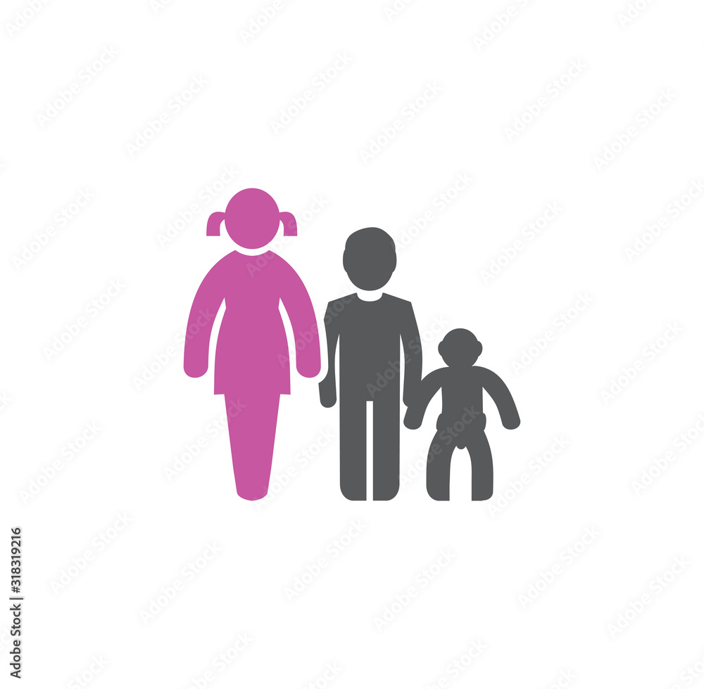 Family related icon on background for graphic and web design. Creative illustration concept symbol for web or mobile app