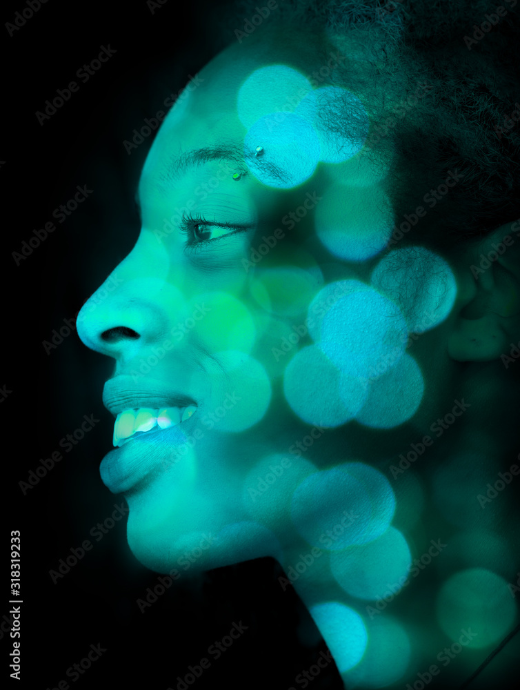 Obraz premium Surreal creative double exposure portrait