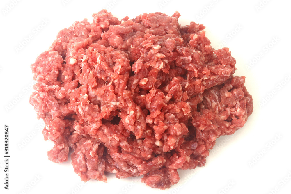 raw minced meat isolated over white background. raw minced meat isolated over white background.