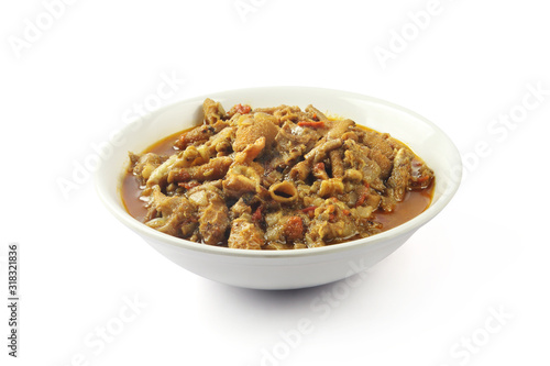 Indian traditional food goat intestine gravy