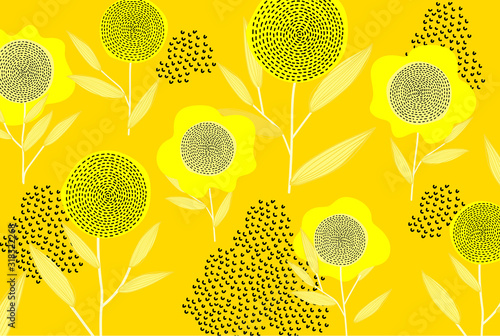 modern soft yellow textile seamless pattern