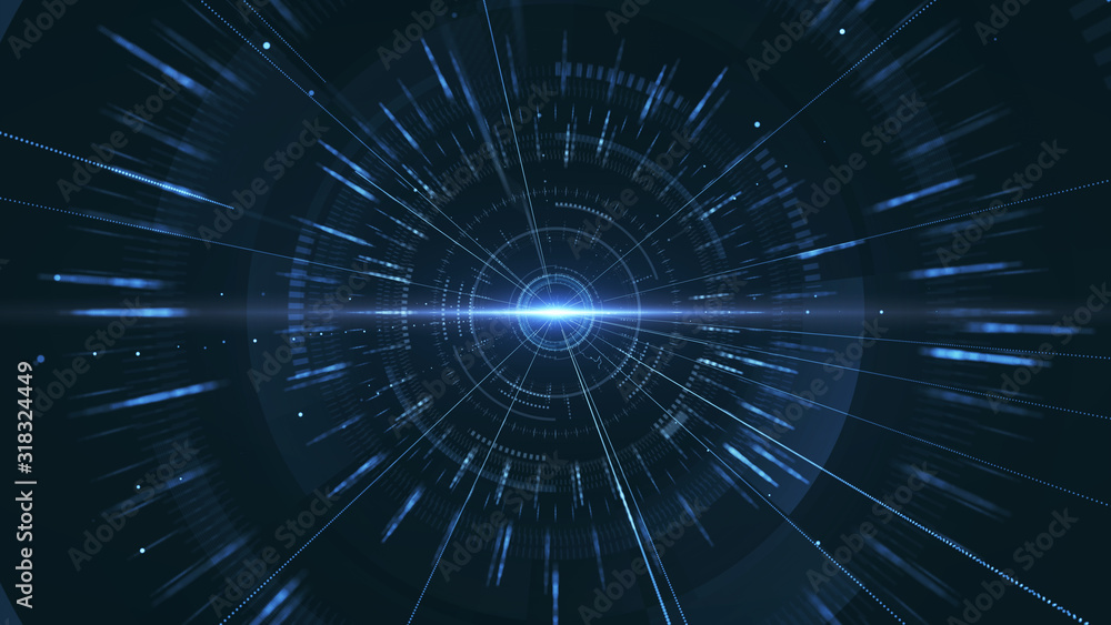 Fototapeta premium Technology channel shuttle.Technology vortex.Data flow.Technology Tunnel