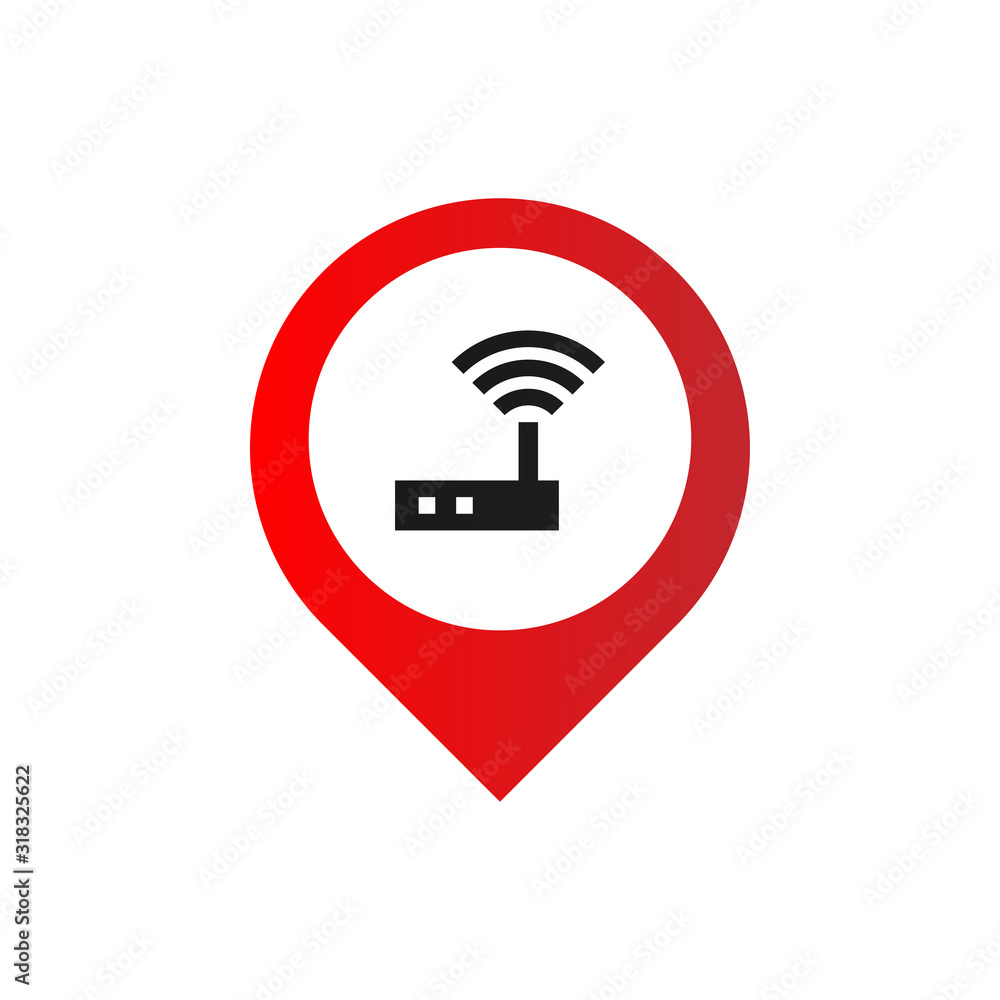 free wireless map pointer icon on white background, vector symbol Stock ...