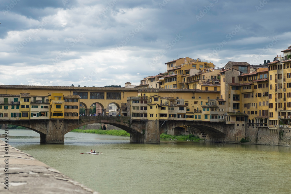 The famous and unusual Ponte Vecchio in Florence Italy