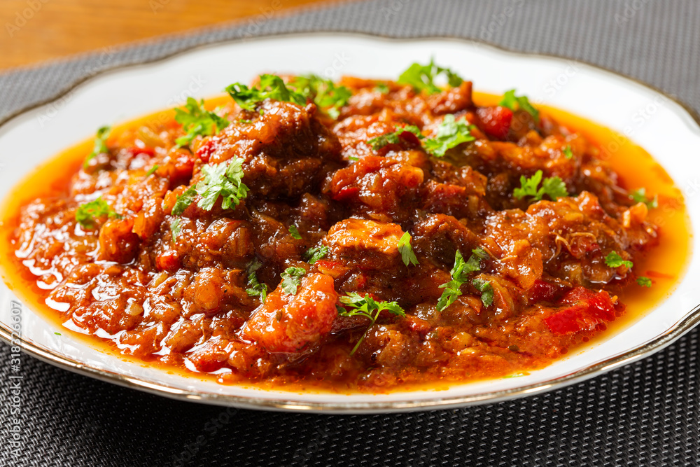 Goulash stew on plate Goulash stew on plate