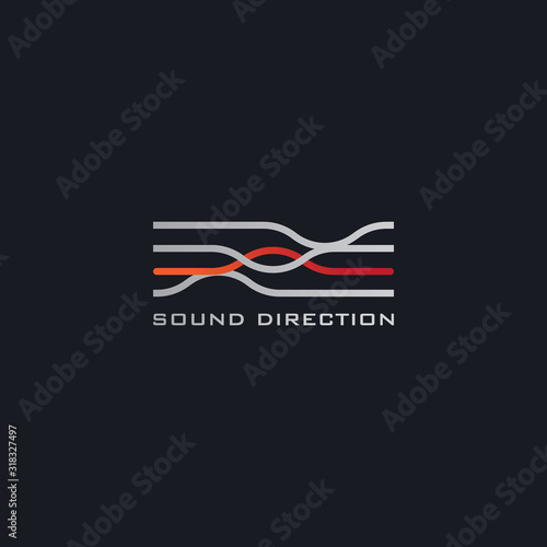 Futuristic sound wave lines logo template