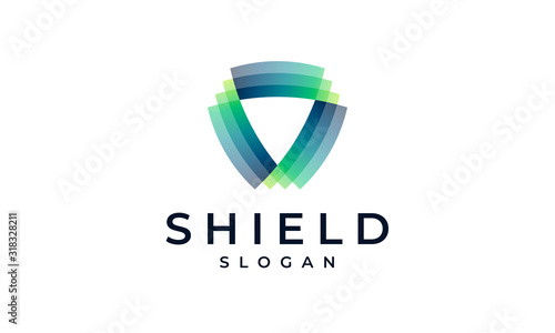 Shield Logo Design Template. Security Agency Modern Vector Protection Symbol Icon 