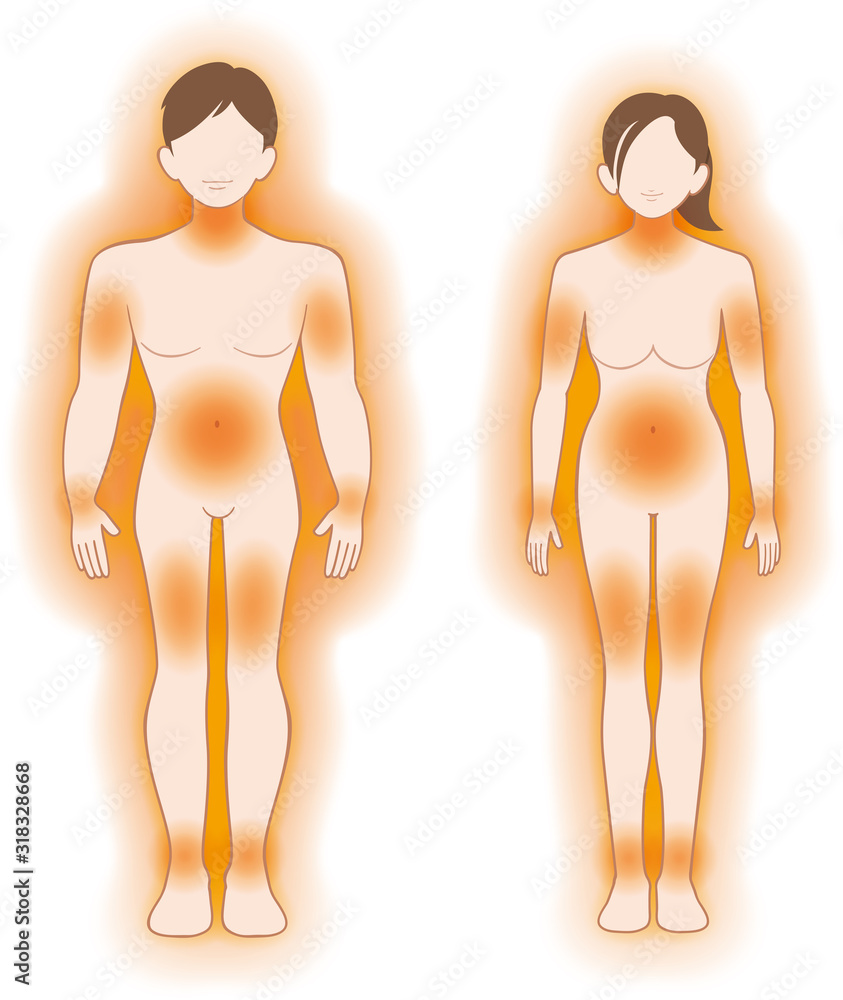 Fototapeta premium 温まった身体 男女セット