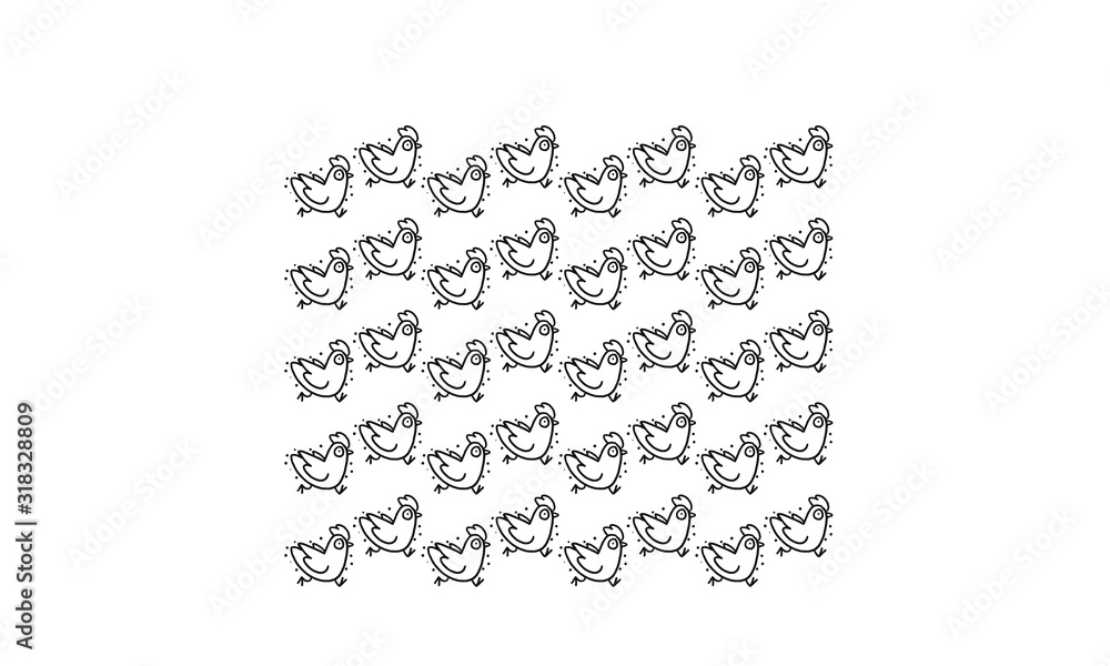Fototapeta premium Running chicken pattern texture