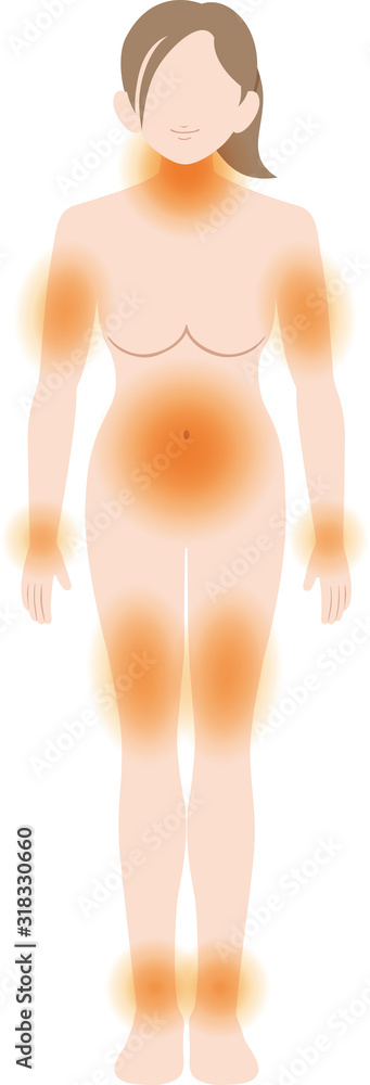 Fototapeta premium 温まった身体 女性 輪郭なし