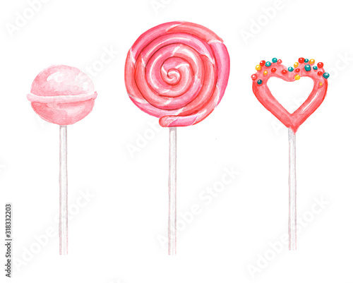 Lollipop spiral. Sweet candy. Lollipop snail. Chupa Chups. Decorative element.