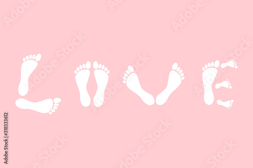 love footprints valentine day concept vector illustration