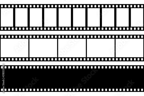 Retro picture tape film camera. Cinema filmstrip.