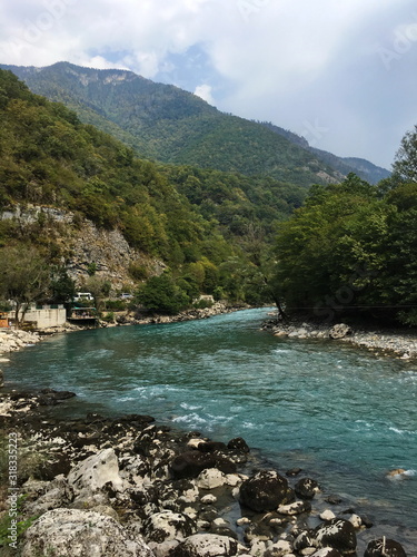 Valley of the mountain river Bzyb, Abkhazia.