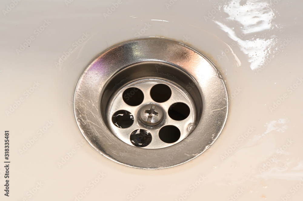 Close up sink drain Close up sink drain