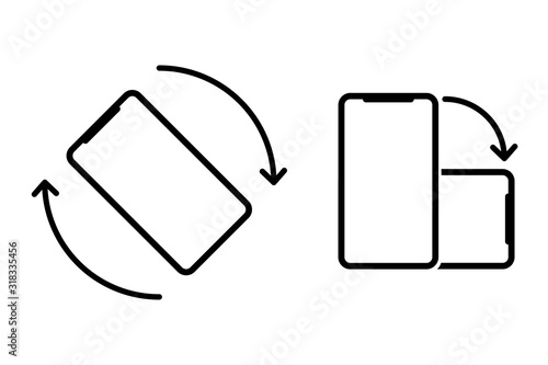 mobile phone rotation icon isolated vector white