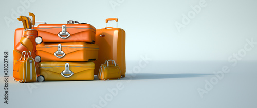 Yellow pile of luggage