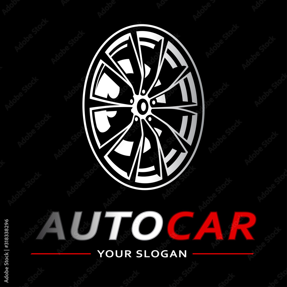 Car Logo Wheel Tyre Tire Abstract Lines Vector. Vector illustration