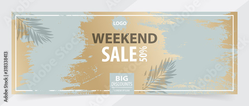 Trendy editable template banner for social networks posts