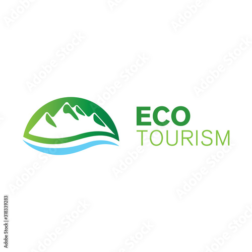 Vector logo of eco-travel, tourism and camping