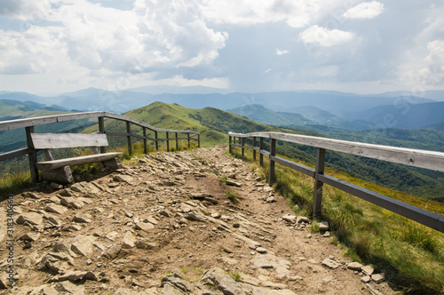 Fototapeta Naklejka Na Ścianę i Meble -  View from Halicz peak in Bieszczady Mountains Poland