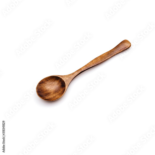 .kitchen wooden spoon isolated on white background