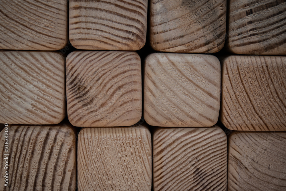 Fototapeta premium a wooden texture cubes waves