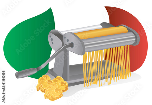 Italian cuisine. Making delicious pasta.