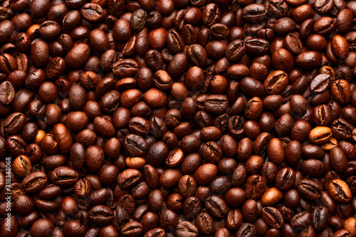 coffee beans background  full depth of field