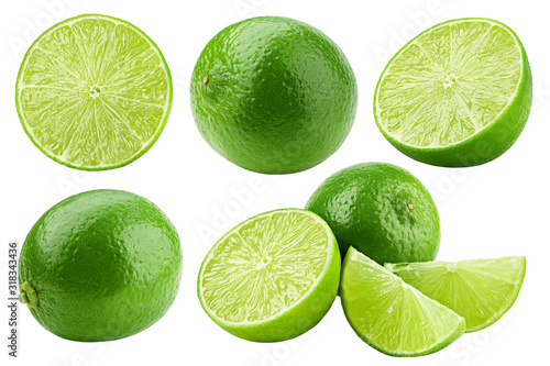 lime isolated on white background, clipping path, full depth of field