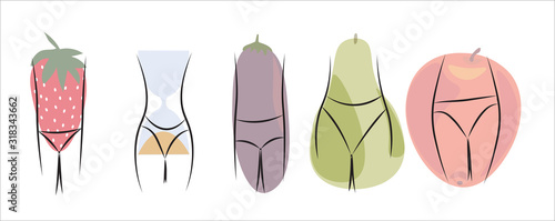 A variety of women figures and features of the selection of underwear