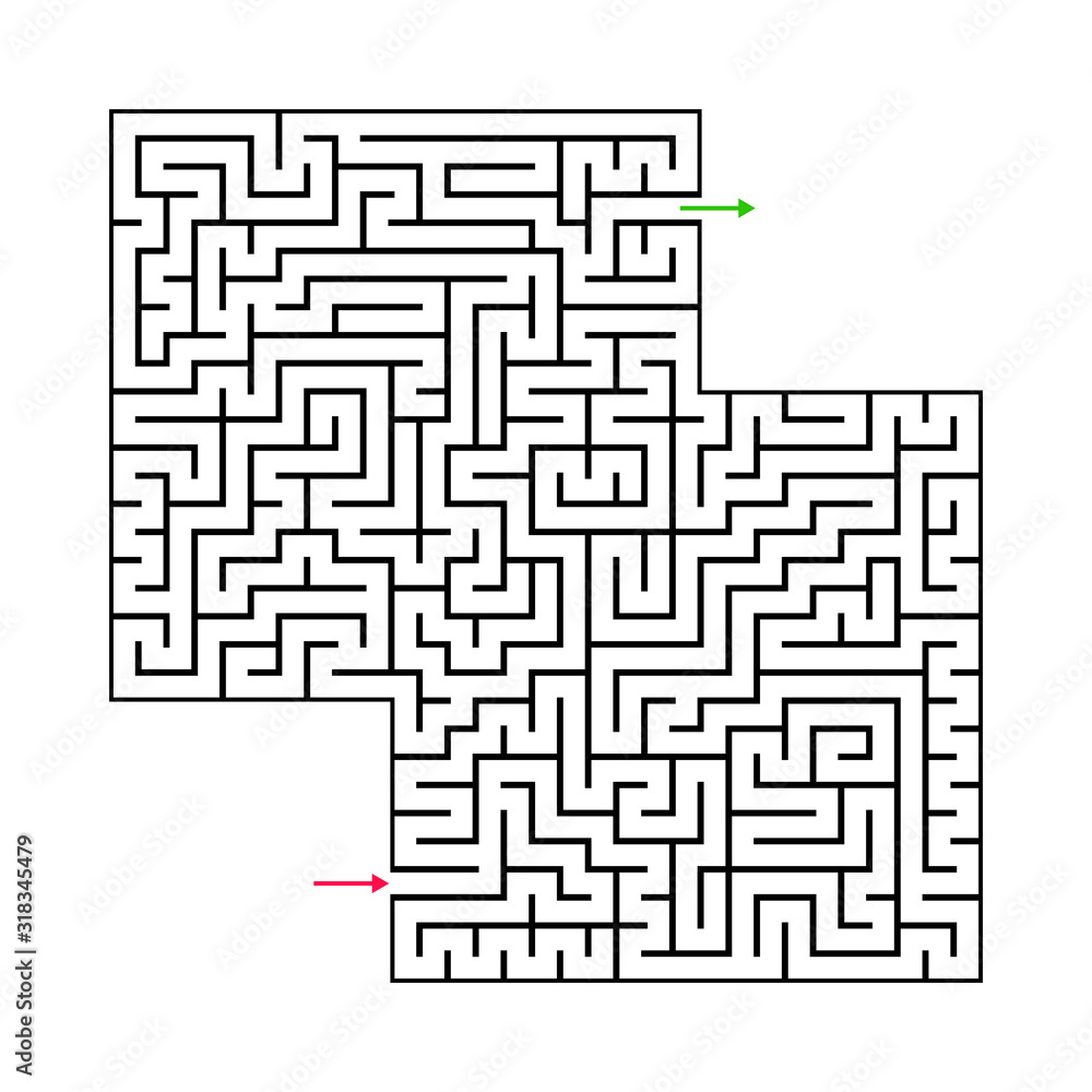 Abstract maze labyrinth with entry and exit Abstract maze labyrinth with entry and exit