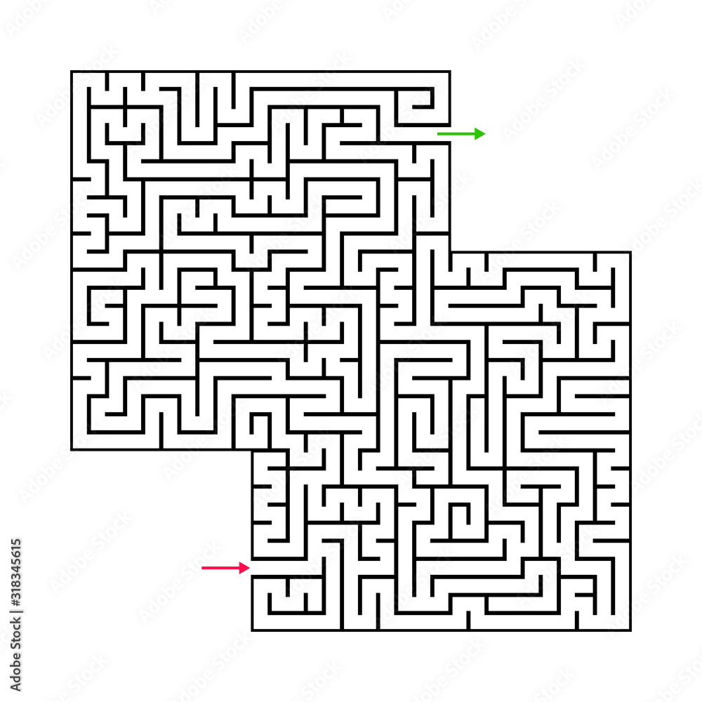 Abstract maze labyrinth with entry and exit Abstract maze labyrinth with entry and exit