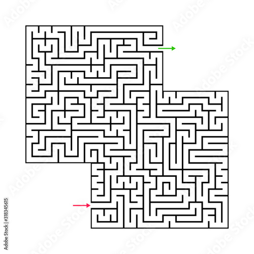 Abstract maze labyrinth with entry and exit