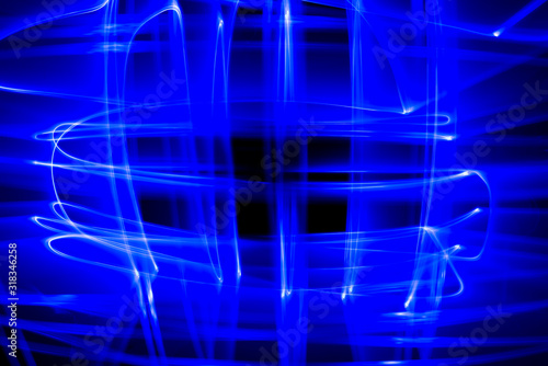 Abstract background with blue color light painting