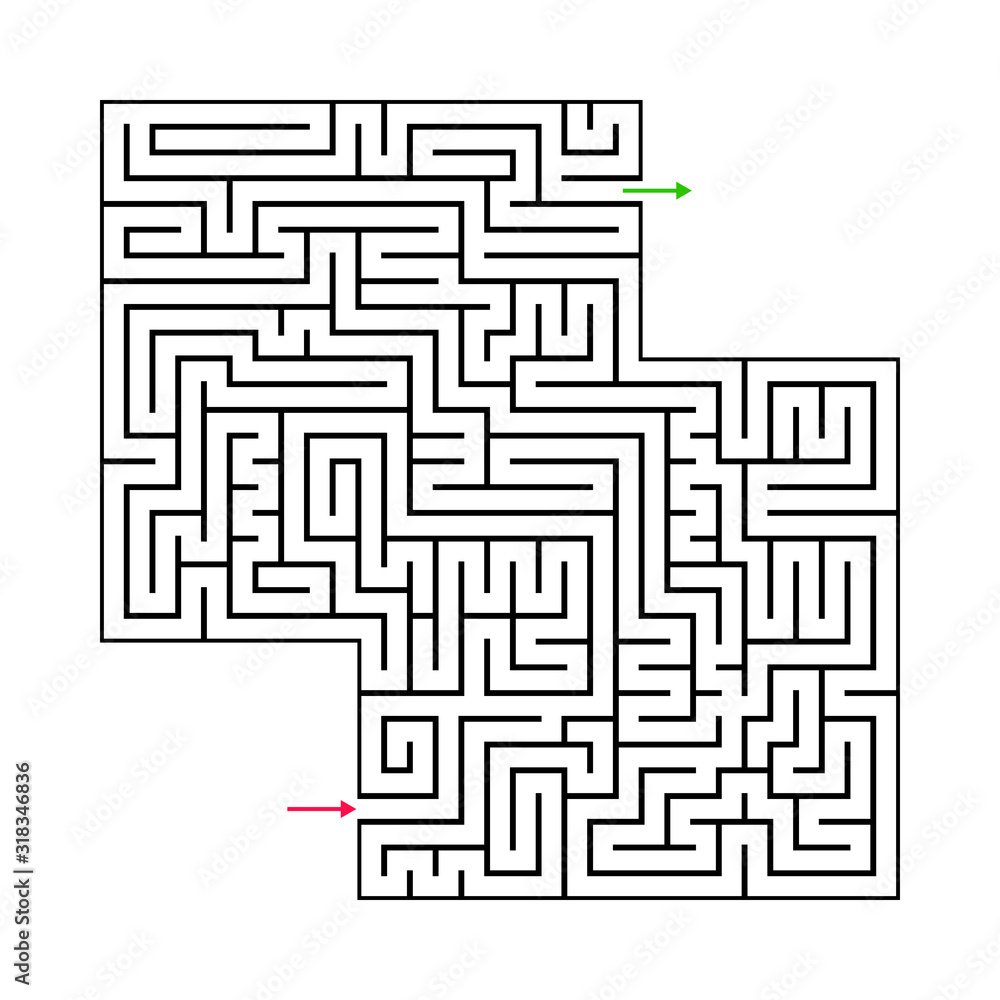 Abstract maze labyrinth with entry and exit Abstract maze labyrinth with entry and exit