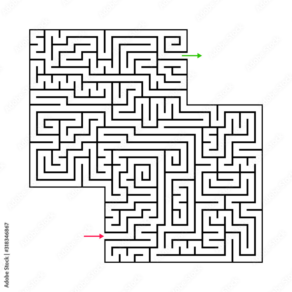 Abstract maze labyrinth with entry and exit Abstract maze labyrinth with entry and exit