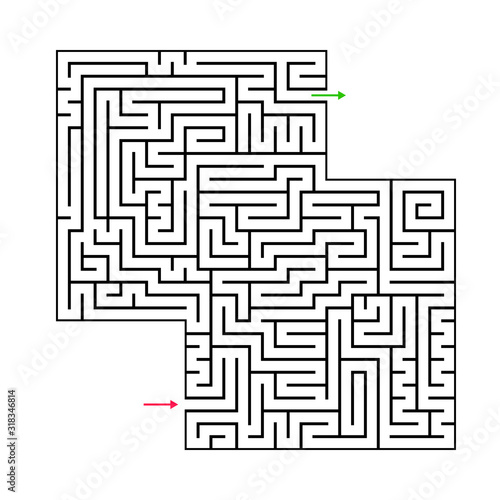 Abstract maze labyrinth with entry and exit
