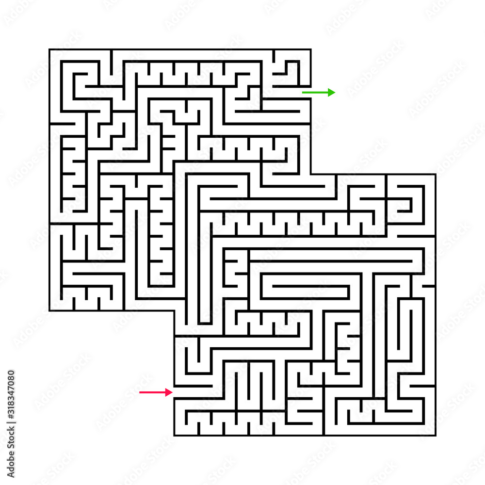 Abstract maze labyrinth with entry and exit Abstract maze labyrinth with entry and exit