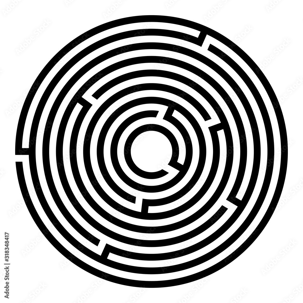 Abstract maze labyrinth with entry and exit Abstract maze labyrinth with entry and exit