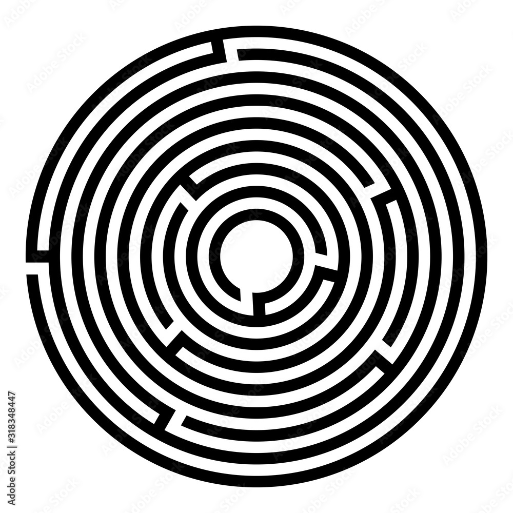 Abstract maze labyrinth with entry and exit Abstract maze labyrinth with entry and exit