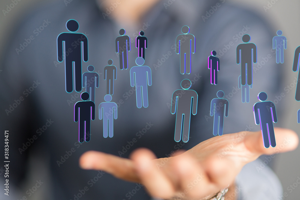 conceptual image with social connection conceptual image with social connection