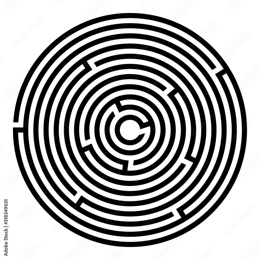 Abstract maze labyrinth with entry and exit Abstract maze labyrinth with entry and exit