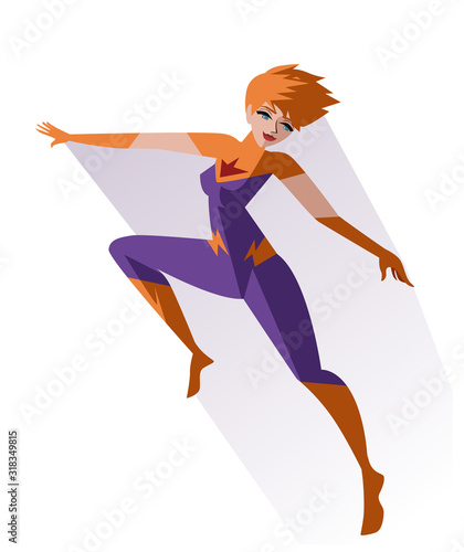 powerful girl woman superhero flying
