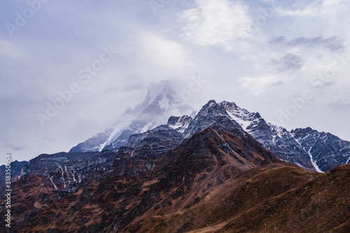 Fototapeta Naklejka Na Ścianę i Meble -  Mardi Himal peak in Himalayas, Nepal