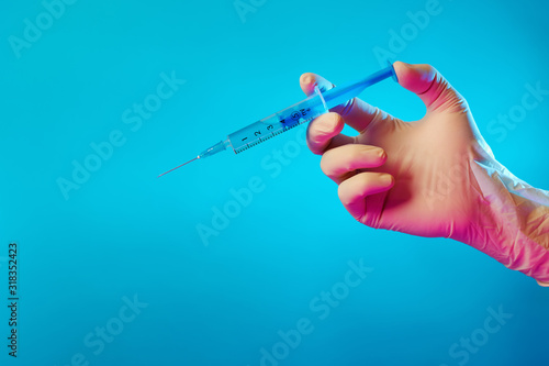 Syringe with flu vaccine.