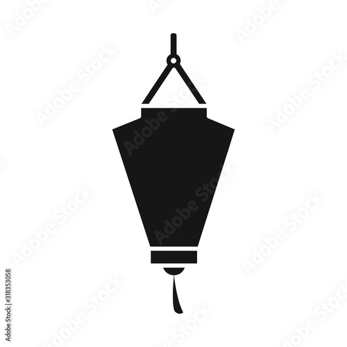 Isolated object of lantern and paper sign. Set of lantern and ornament stock symbol for web.