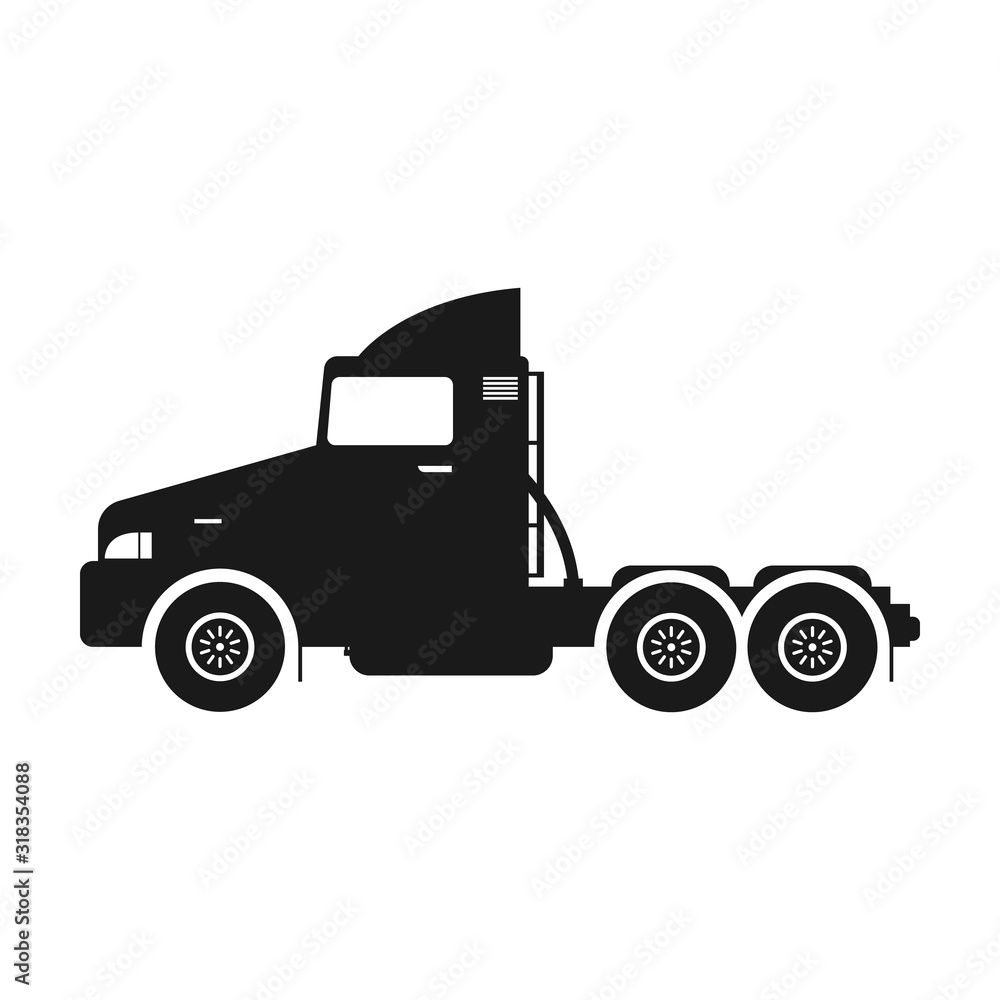 Truck vector icon.Black vector icon isolated on white background truck .