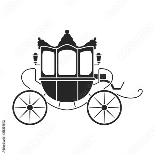 Retro brougham vector icon.Black,simple vector icon retro brougham isolated on white background.