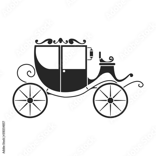 Vintage carriage vector icon.Black,simple vector icon vintage carriage isolated on white background .
